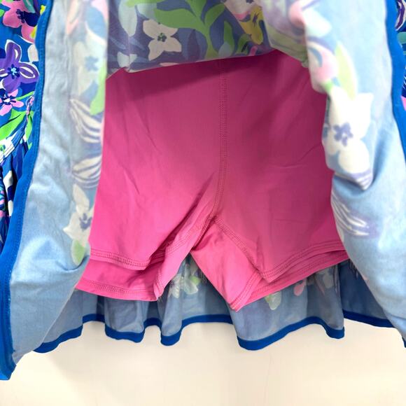 Lilly Pulitzer Luxletic Skort M Taye Pleated Social Sunset Blue Floral Tennis - Picture 4 of 9